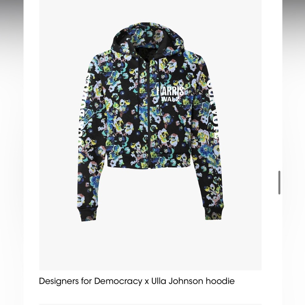 Featured in Vogue Ulla Johnson Harris Walz "Our Bodies Our Vote" Hoodie Size Med